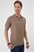Comfort Fit Polo Yaka Pamuklu Kısa Kol Casuel Vizon Triko Tişört Tr 880
