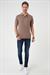 Comfort Fit Polo Yaka Pamuklu Kısa Kol Casuel Vizon Triko Tişört Tr 880