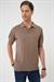 Comfort Fit Polo Yaka Pamuklu Kısa Kol Casuel Vizon Triko Tişört Tr 880