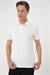 Comfort Fit Polo Yaka Viskon Karışımlı Casual Beyaz Tişört Ts 901
