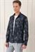 Comfort Fit Yan Cep Batik Desenli %100 Pamuk Çıtçıtlı Siyah Gömlek Ceket G 1568