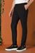 Comfort Fit Yandan Tokalı Çizgili Keten Casuel Siyah Pantolon P 1151