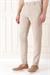 Comfort Fit Yandan Tokalı Çizgili Keten Casuel Bej Pantolon P 1151