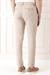 Comfort Fit Yandan Tokalı Çizgili Keten Casuel Bej Pantolon P 1151