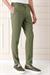 Comfort Fit Yandan Tokalı Çizgili Keten Casuel Haki Pantolon P 1151