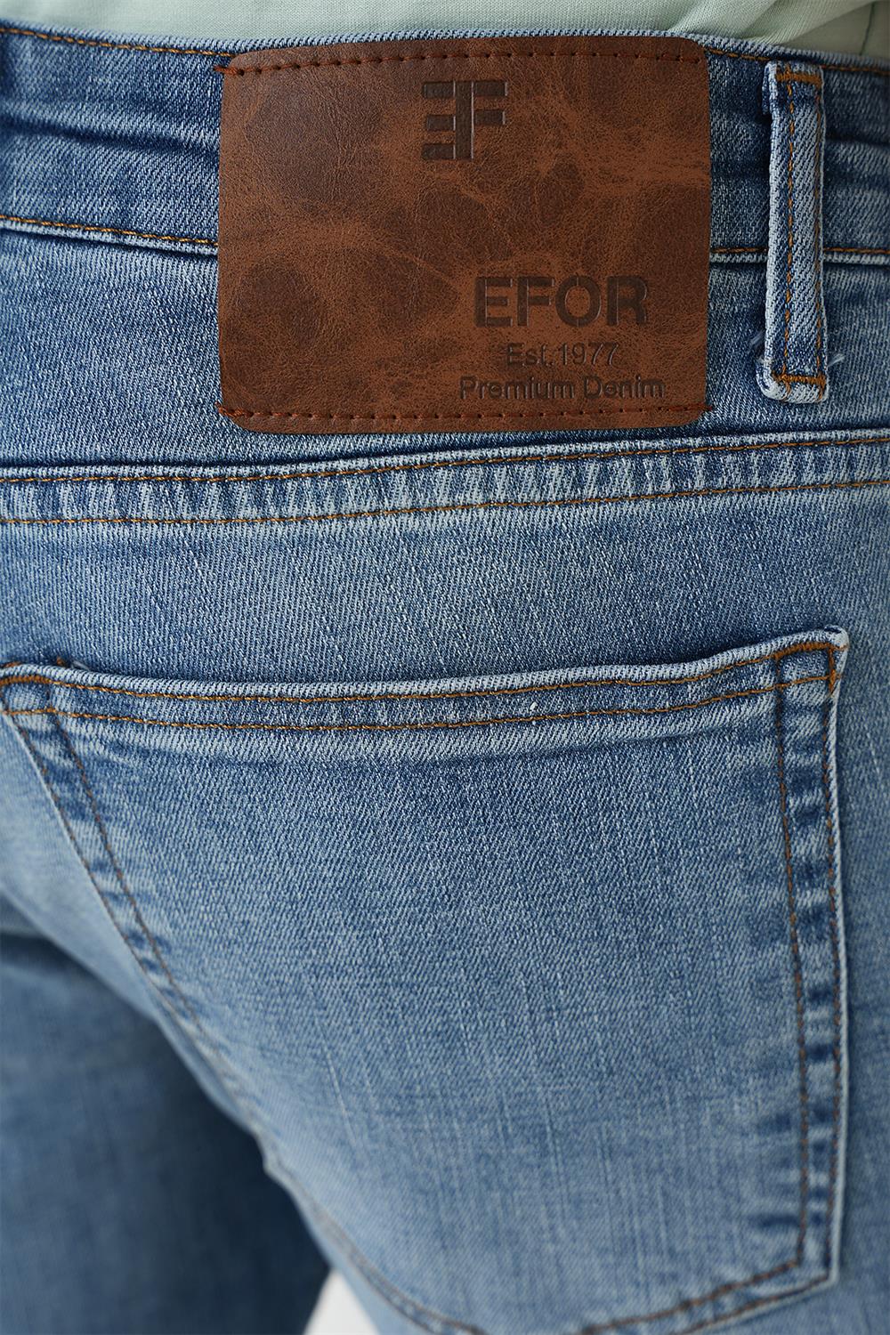Denim 129 Slim Fit Beş Cepli Likralı Yıkamalı Açık Mavi Jean Pantolon