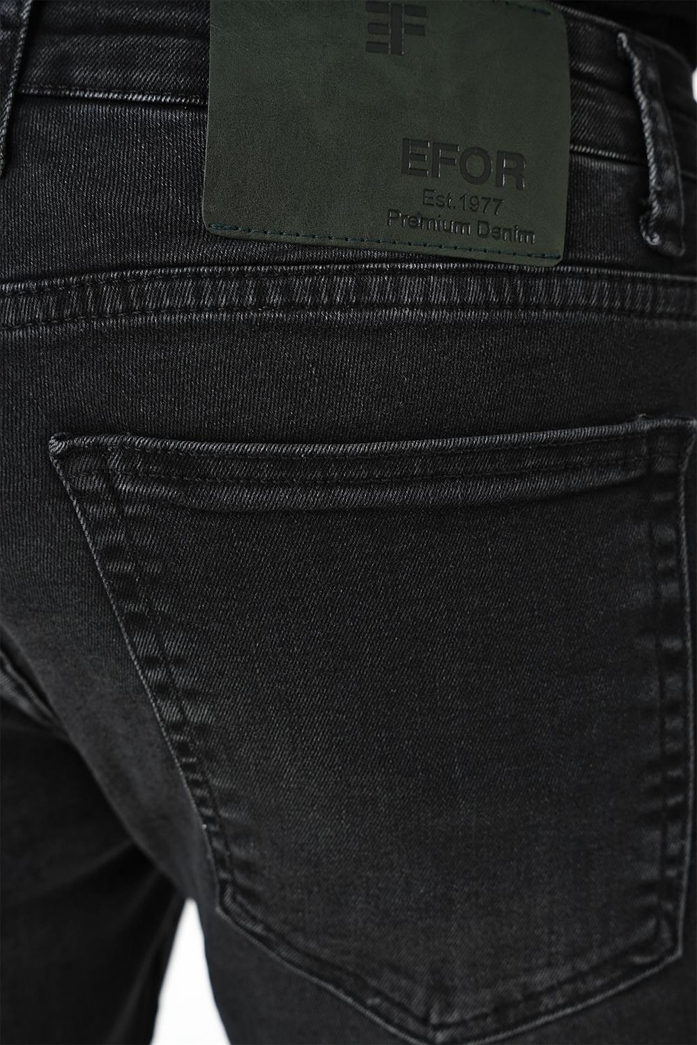 Denim 130 Slim Fit Beş Cepli Likralı Yıkamalı Siyah Jean Pantolon