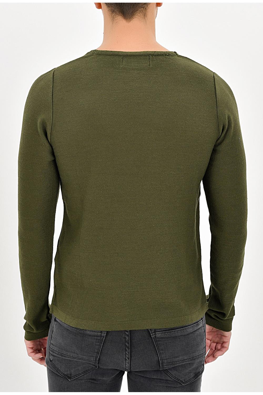 ETR 04 Slim Fit Yeşil O Yaka Triko