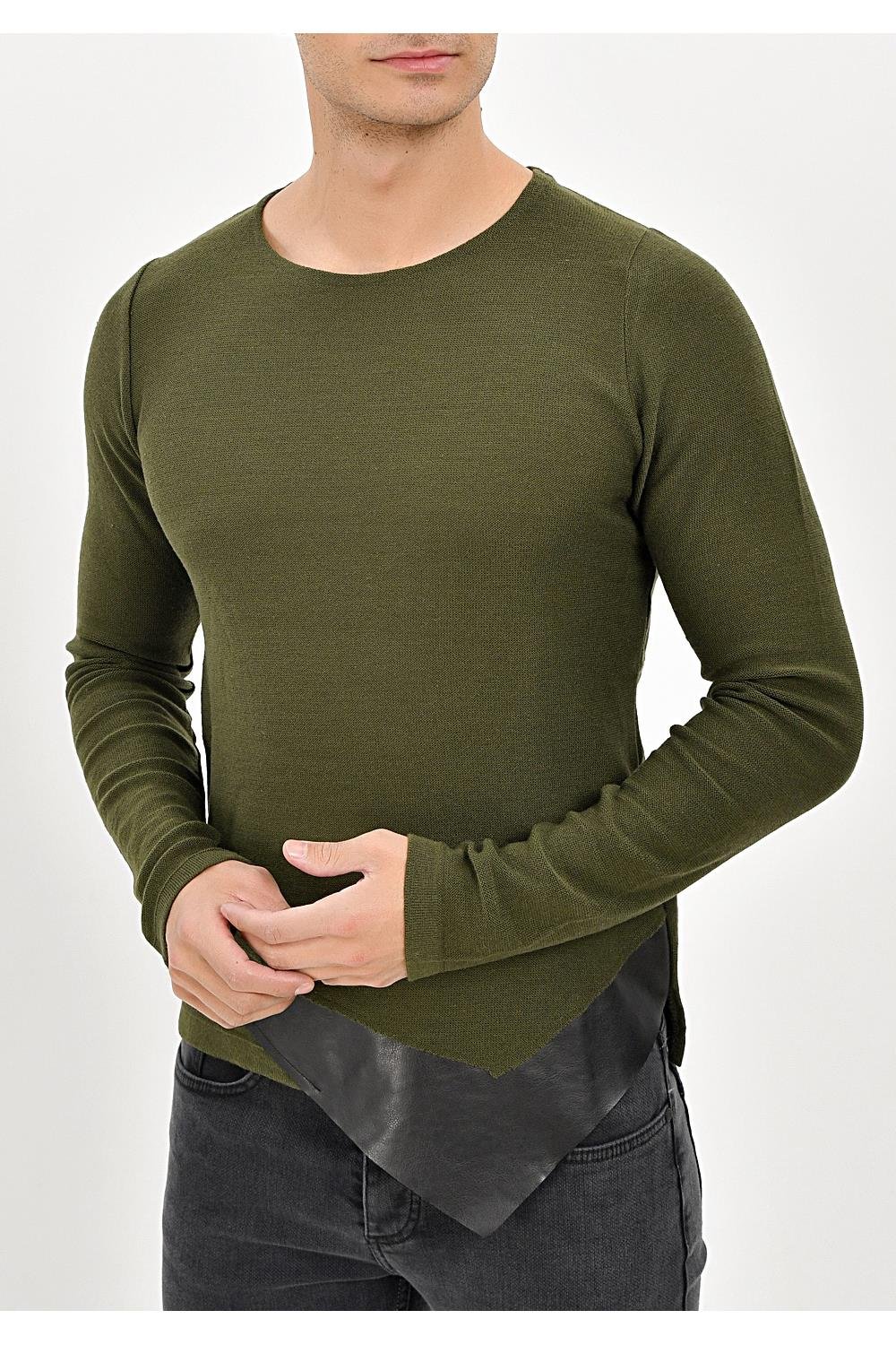 ETR 04 Slim Fit Yeşil O Yaka Triko