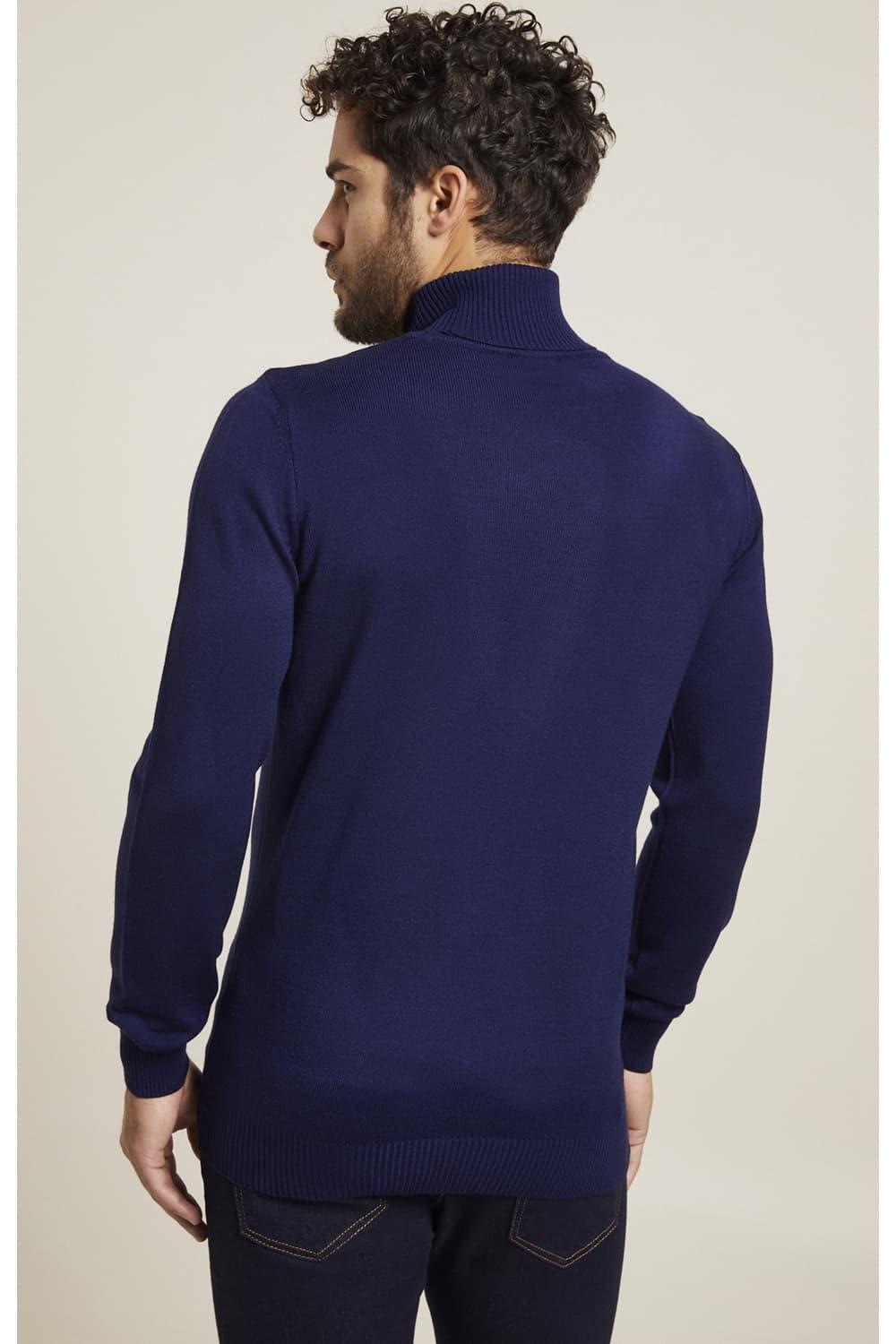 ETR 07 Slim Fit Lacivert Balıkçı Triko
