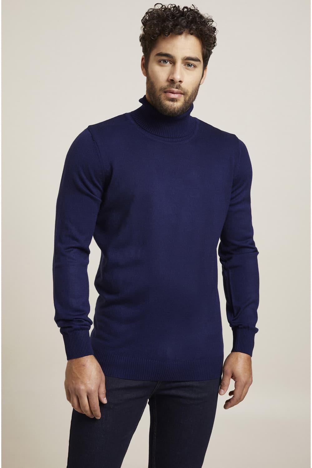 ETR 07 Slim Fit Lacivert Balıkçı Triko