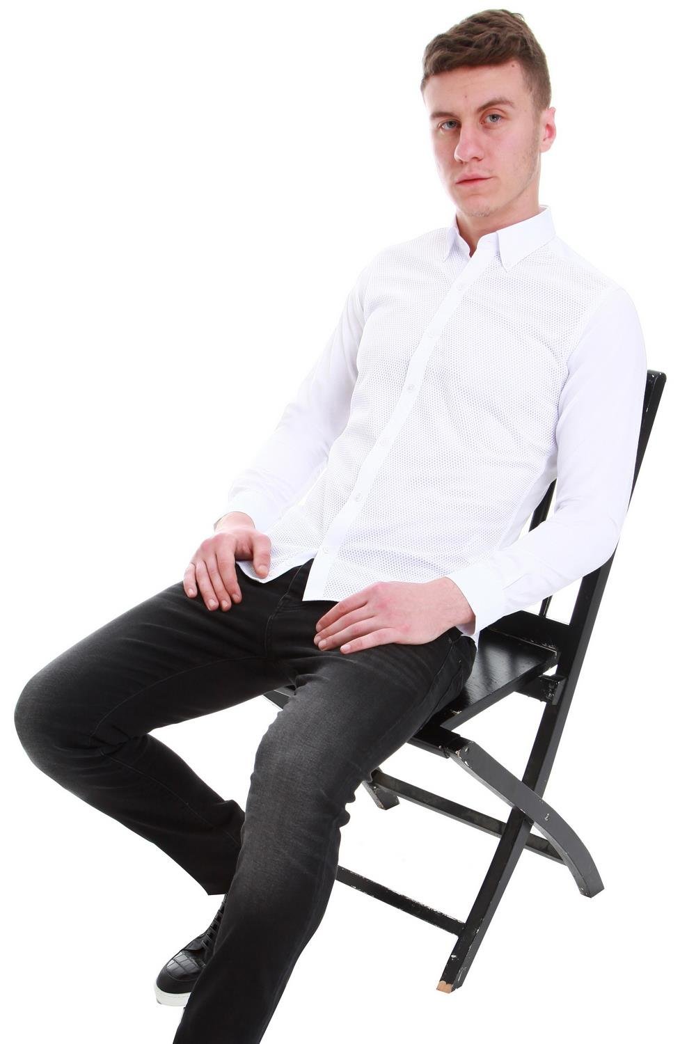 G 1397 Slim Fit Beyaz Spor Gömlek