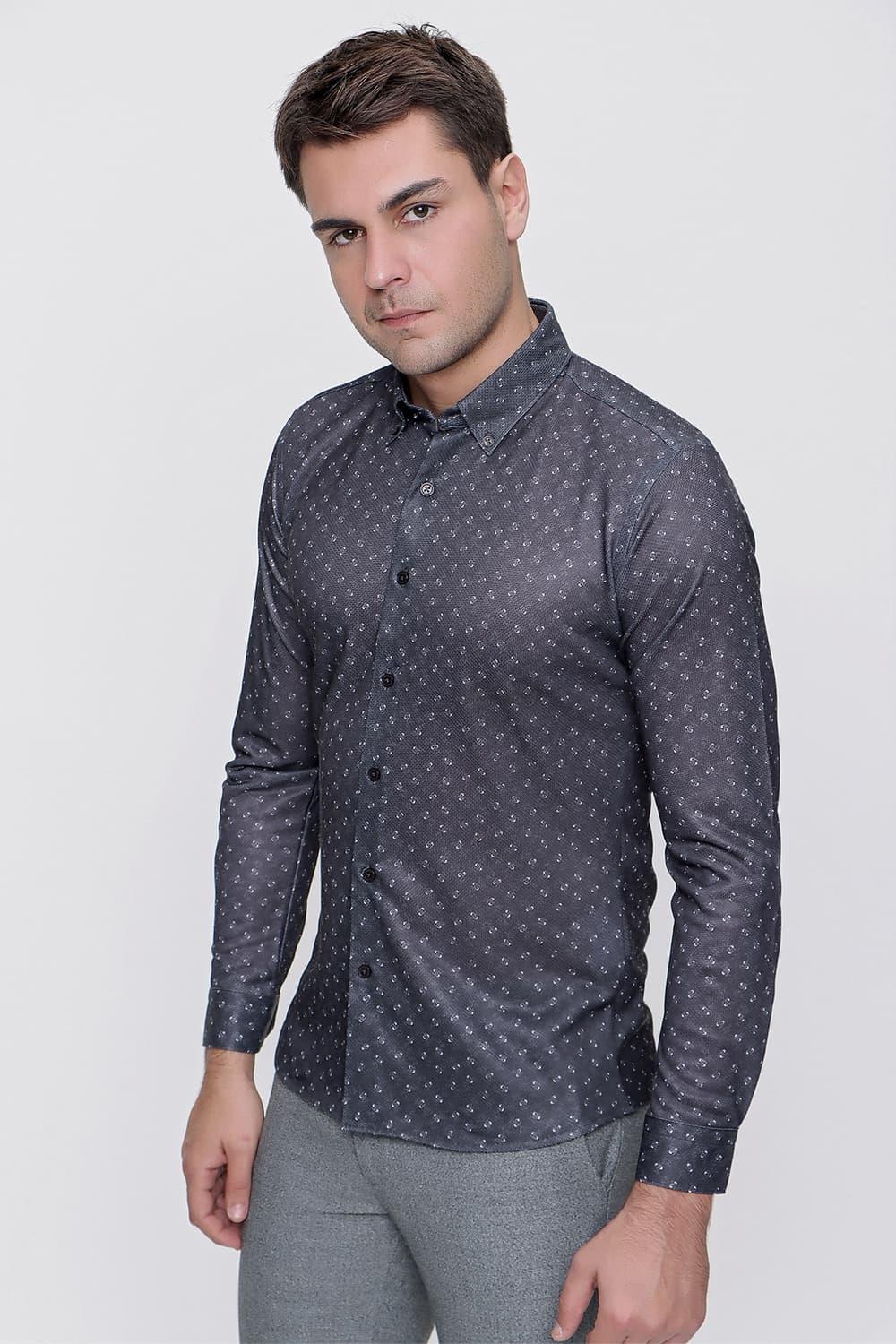 G 1447 Slim Fit Siyah Spor Gömlek
