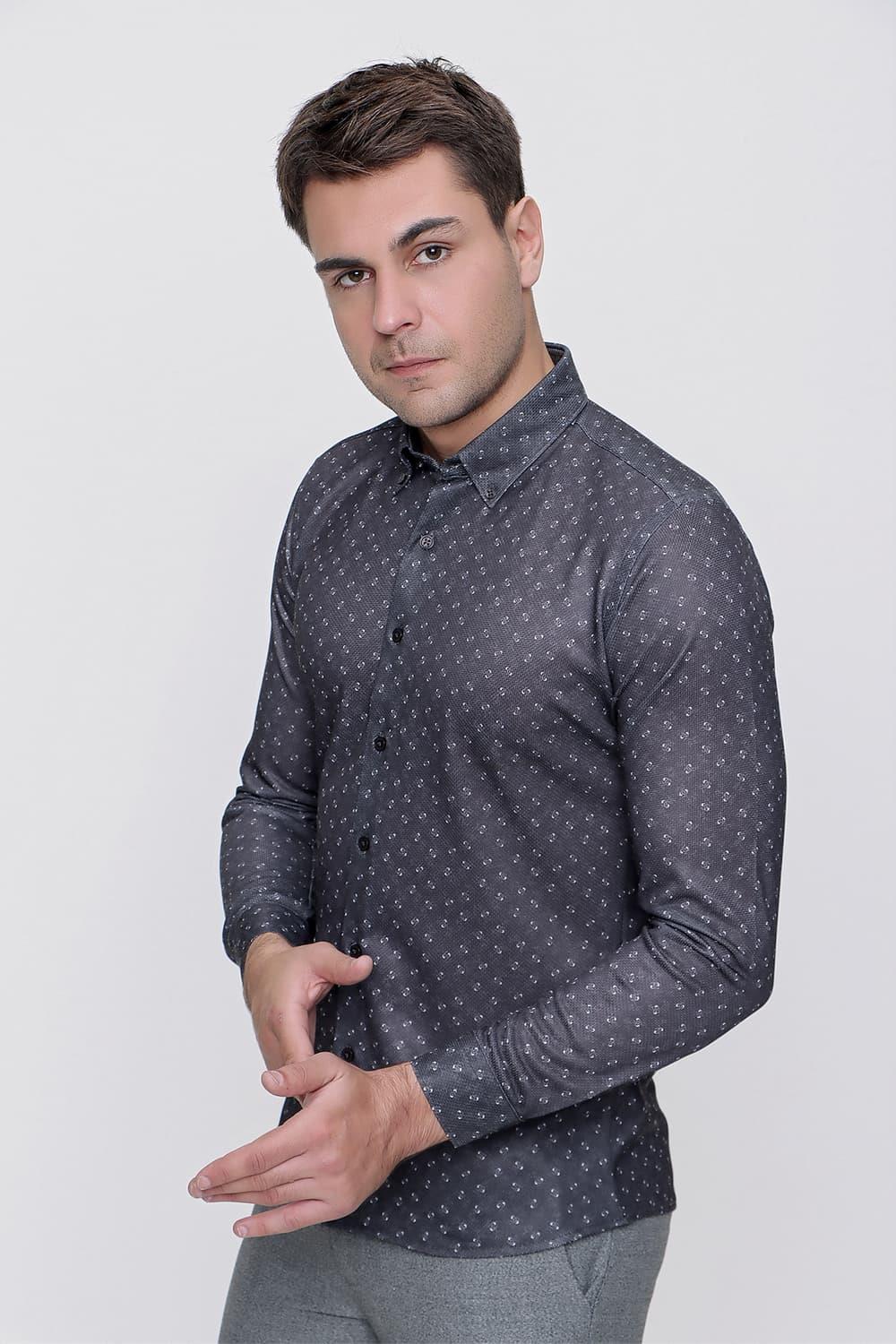 G 1447 Slim Fit Siyah Spor Gömlek