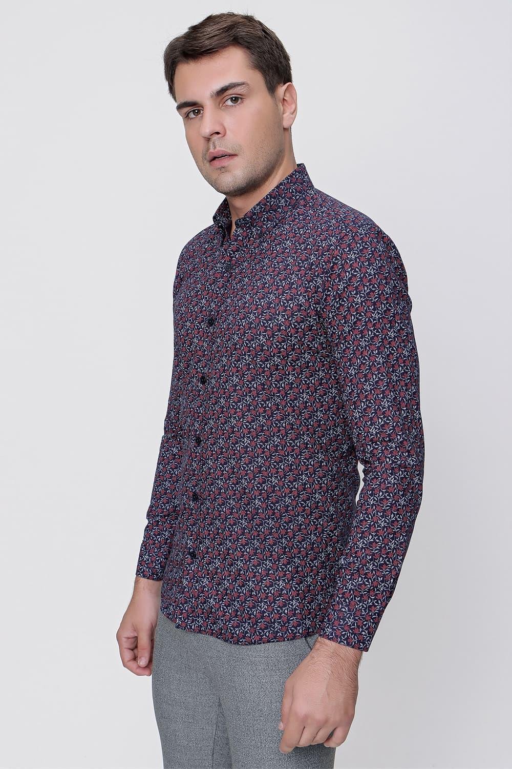 G 1475 Slim Fit Koyu Lacivert Spor Gömlek