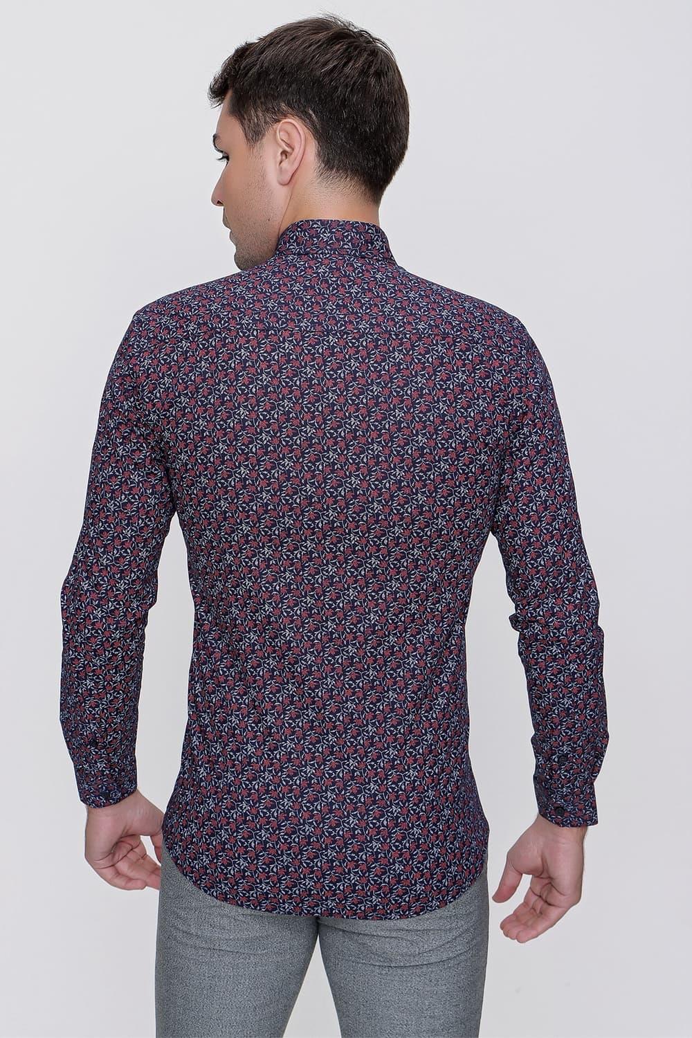 G 1475 Slim Fit Koyu Lacivert Spor Gömlek