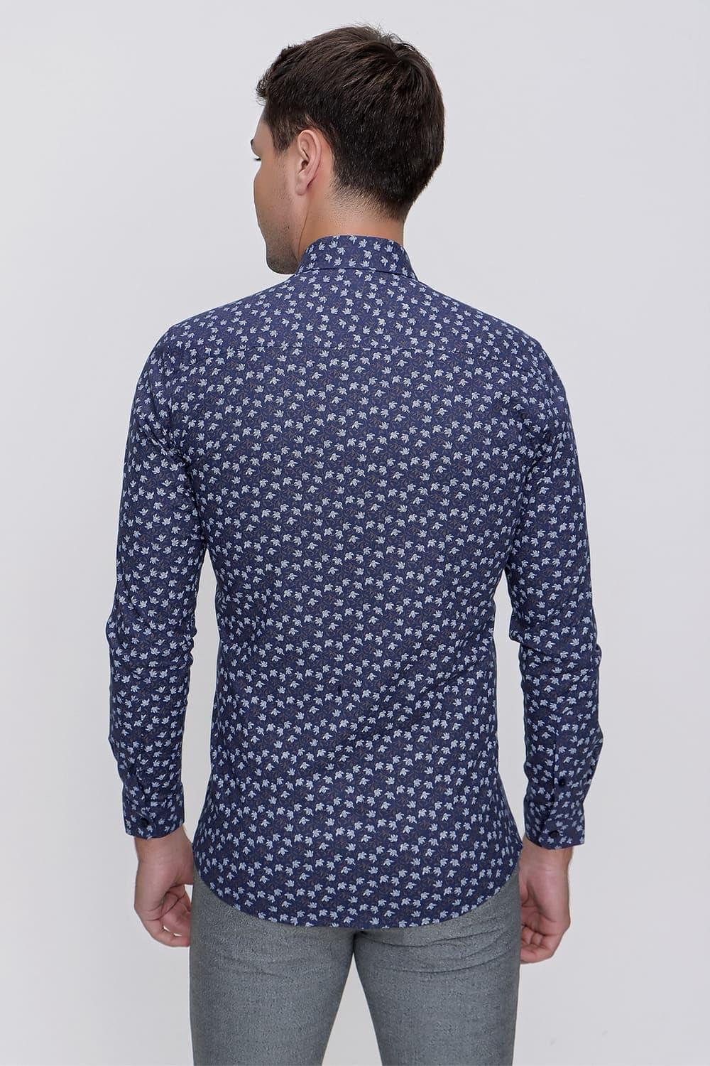 G 1475 Slim Fit Lacivert Spor Gömlek
