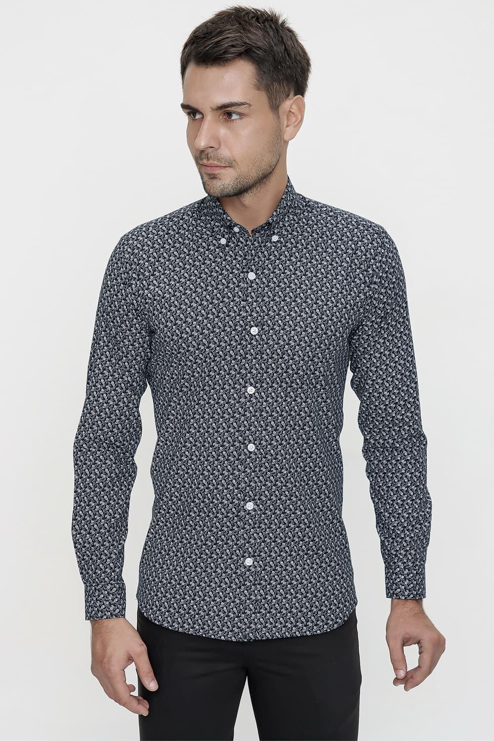 G 1476 Slim Fit Siyah Spor Gömlek