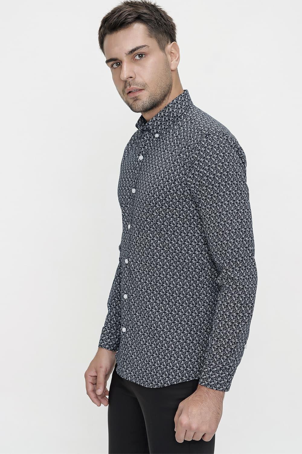 G 1476 Slim Fit Siyah Spor Gömlek