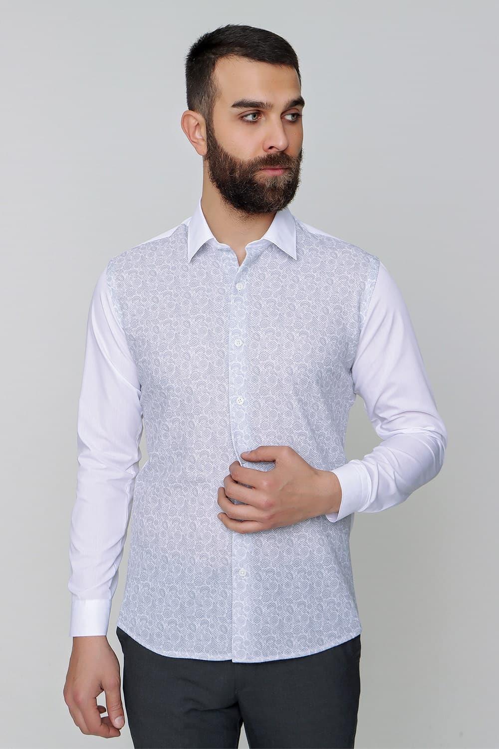 G 1481 Slim Fit Gri Spor Gömlek