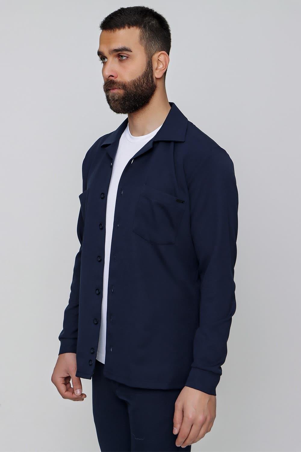 G 1484 Slim Fit Lacivert Spor Gömlek