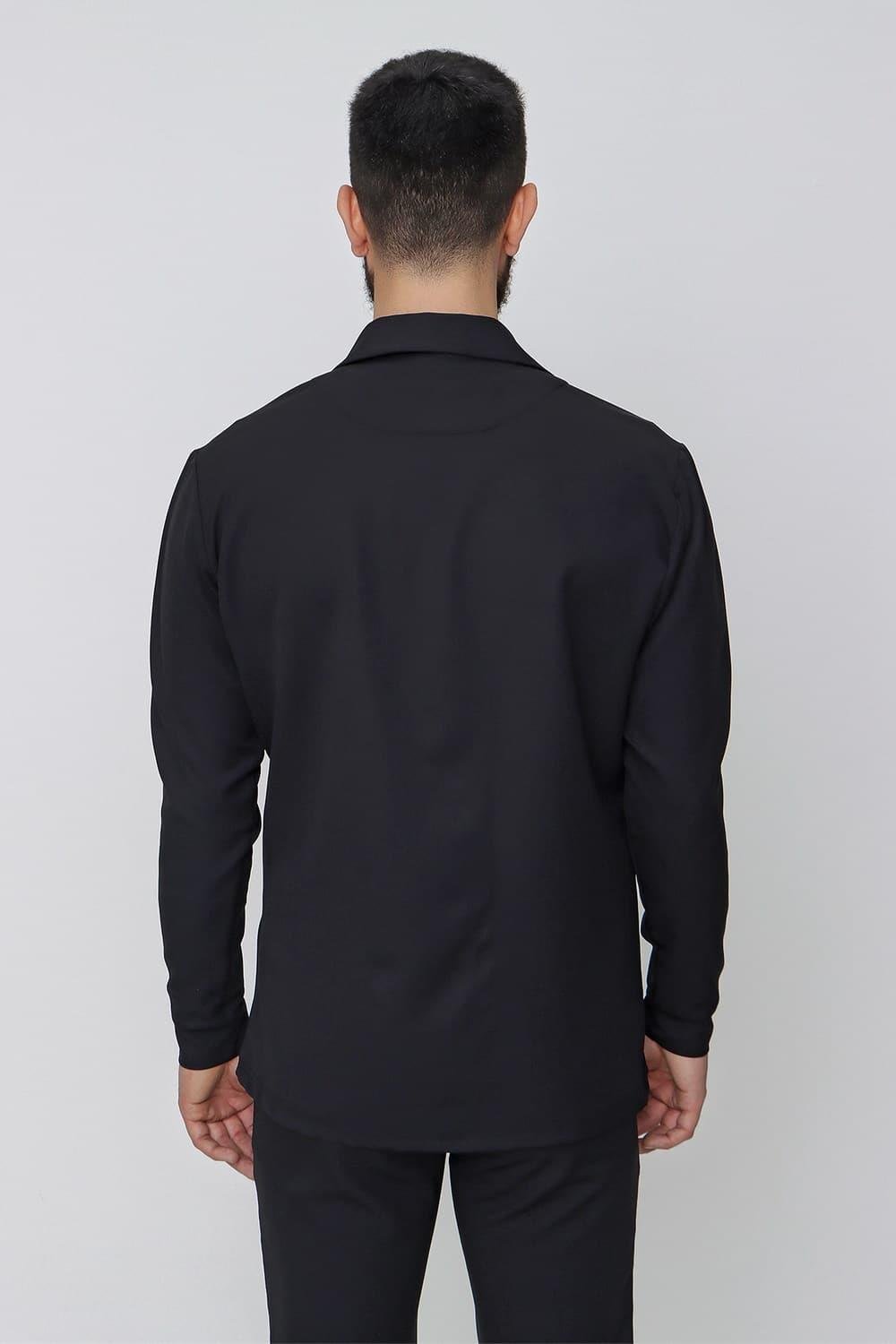 G 1484 Slim Fit Siyah Spor Gömlek