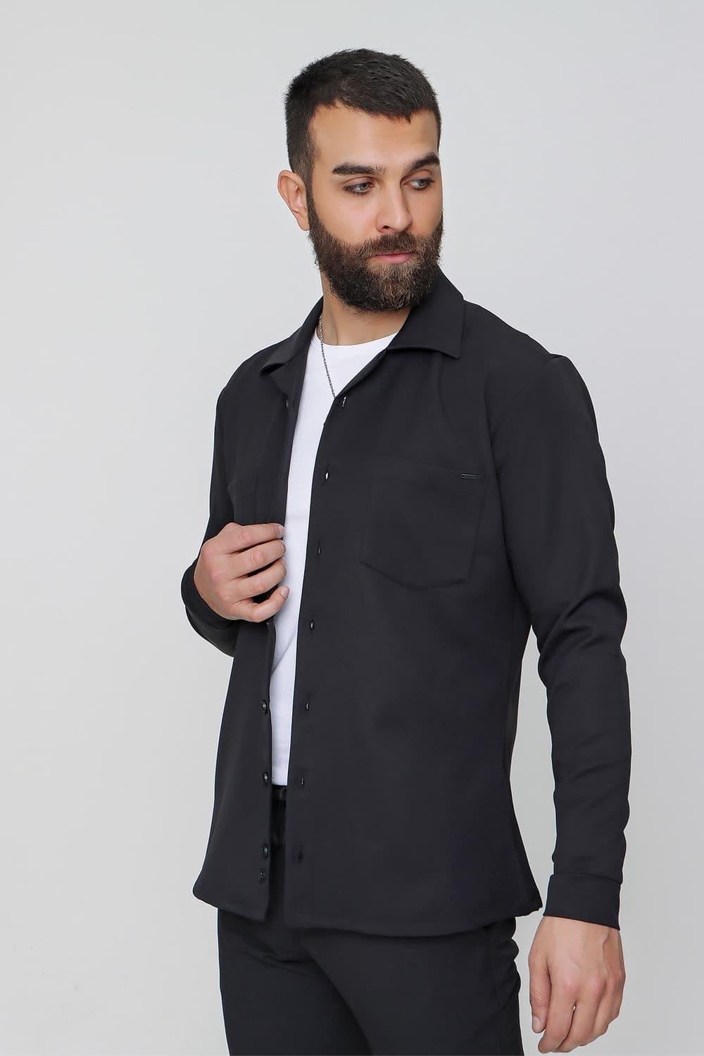 G 1484 Slim Fit Siyah Spor Gömlek