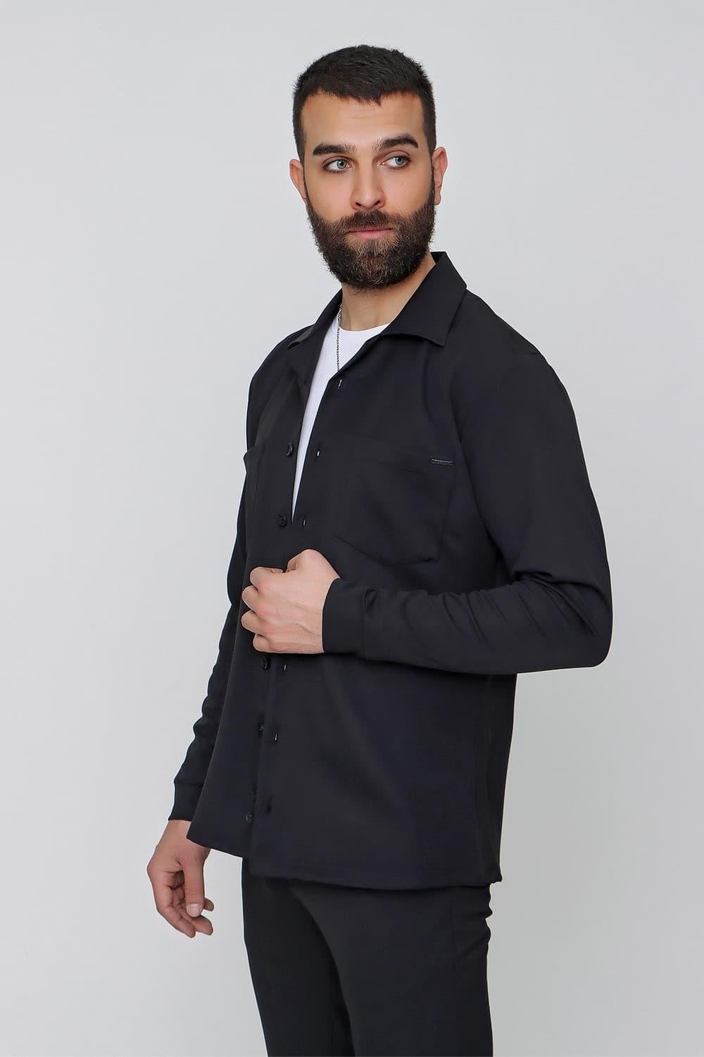 G 1484 Slim Fit Siyah Spor Gömlek