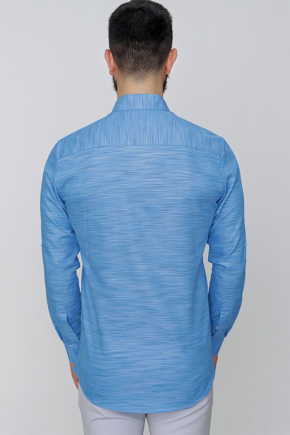 G 1489 Slim Fit Koyu Mavi Spor Gömlek