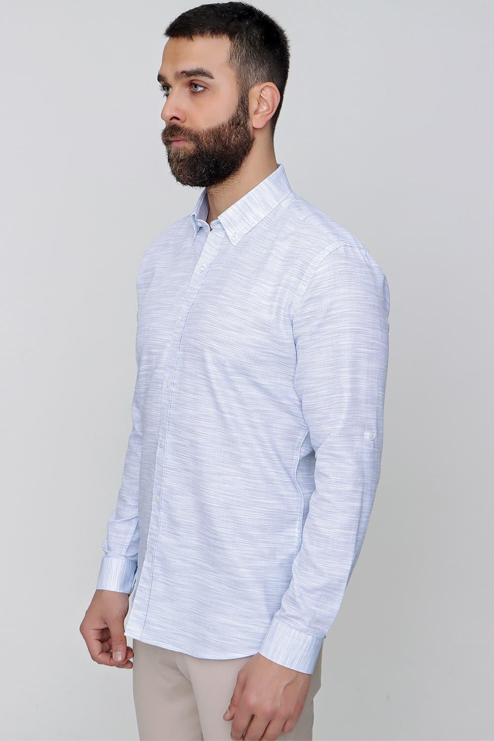 G 1489 Slim Fit Mavi Spor Gömlek