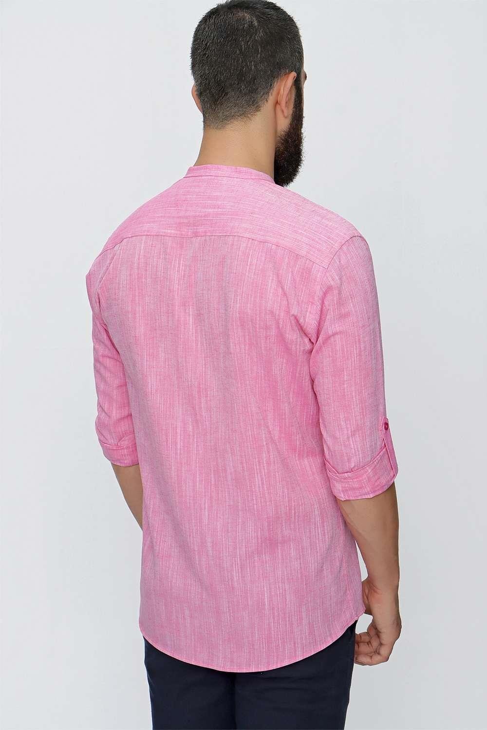 G 1498 Slim Fit Mercan Spor Gömlek