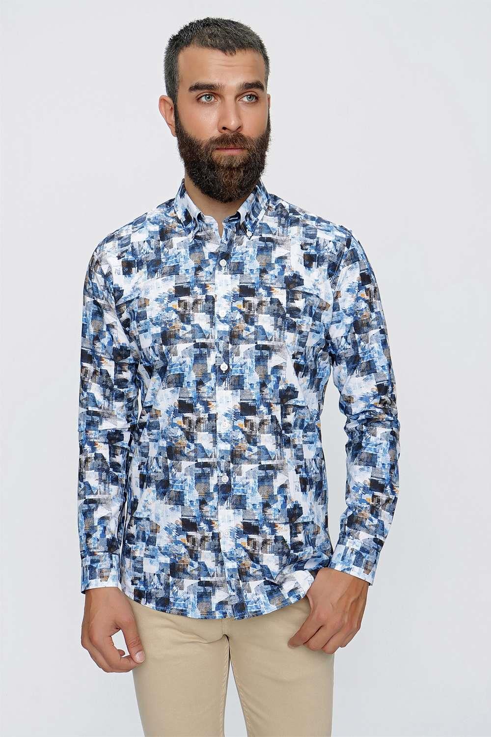 G 1508 Slim Fit Lacivert Spor Gömlek