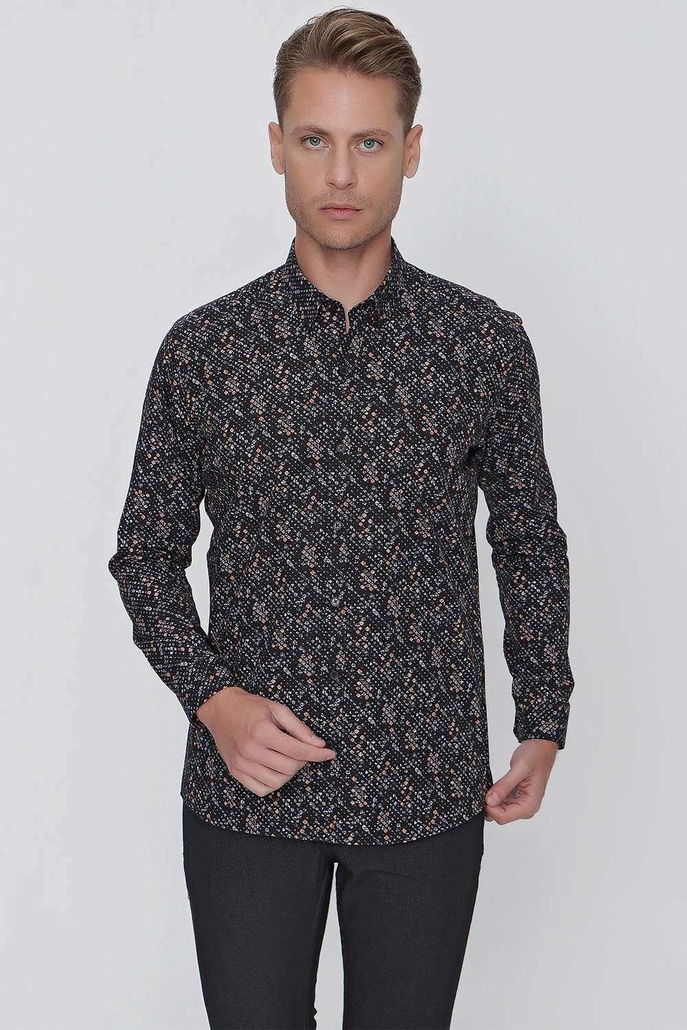 G 1520 Slim Fit Siyah Spor Gömlek