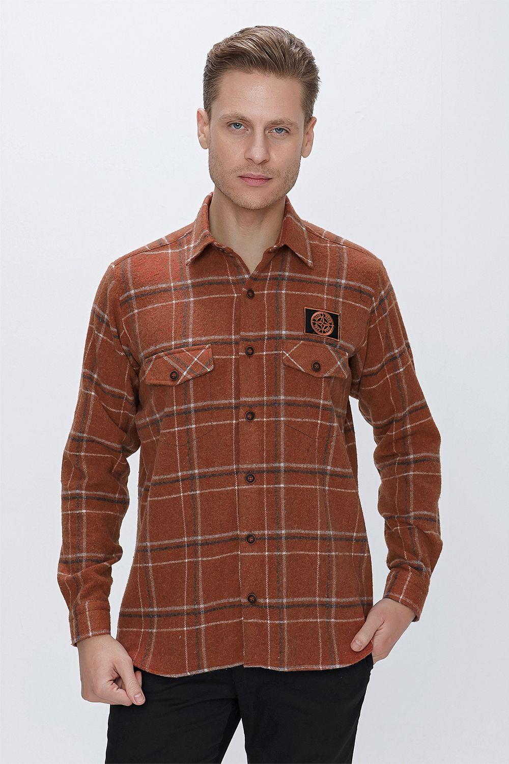 G 1522 Slim Fit Kiremit Spor Gömlek