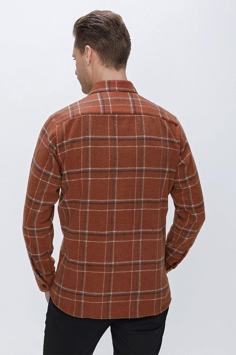 G 1522 Slim Fit Kiremit Spor Gömlek