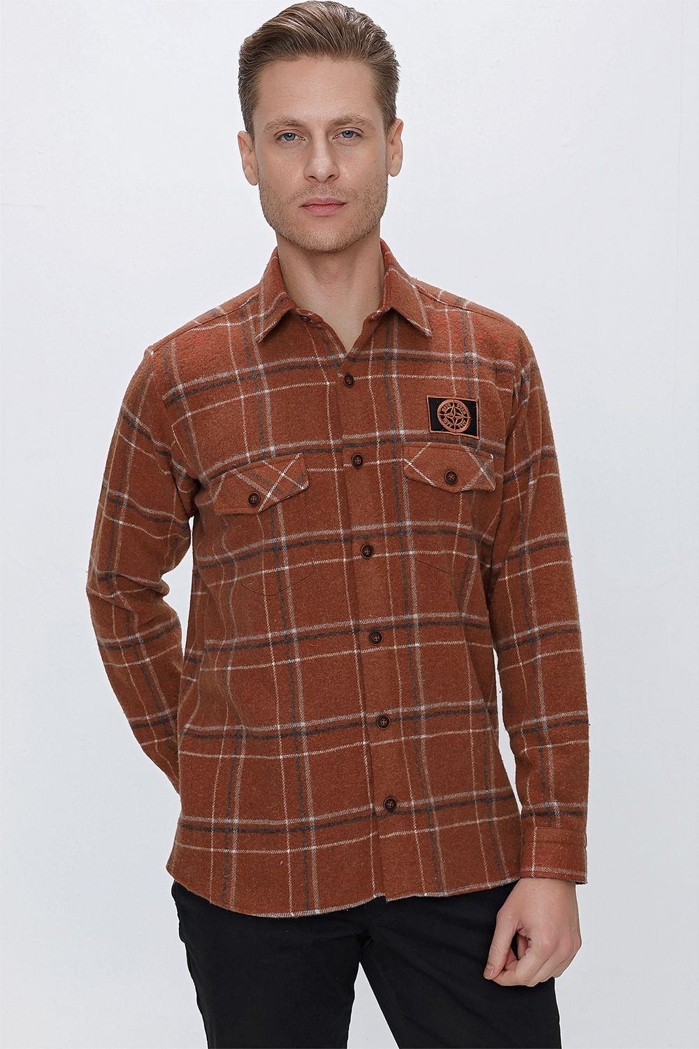 G 1522 Slim Fit Kiremit Spor Gömlek