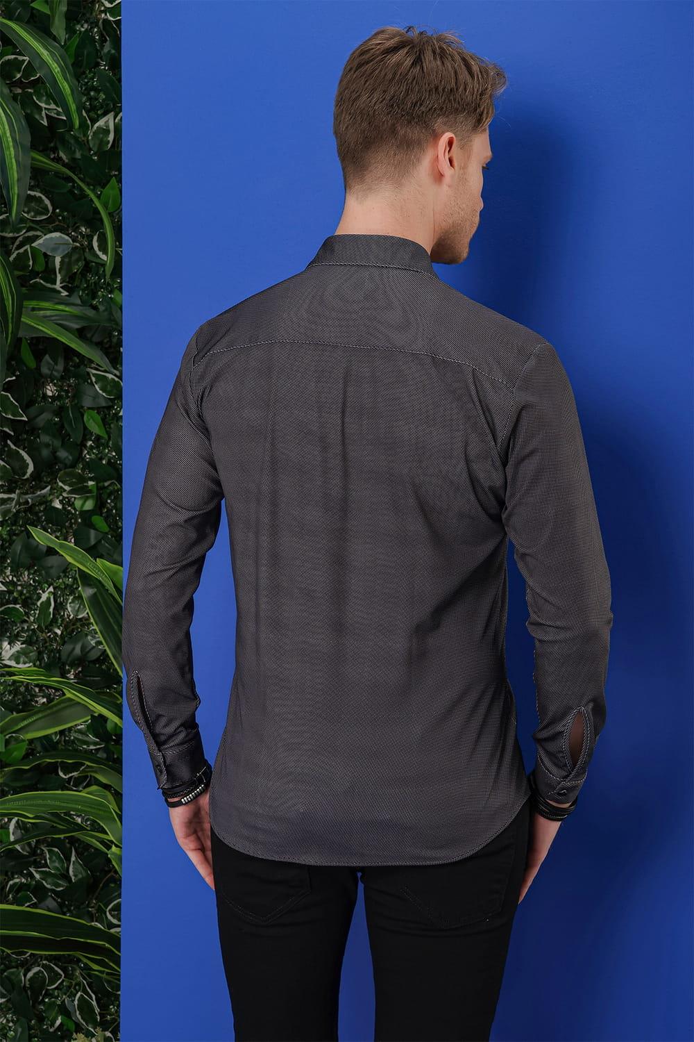 G 1524 Slim Fit Siyah Spor Gömlek