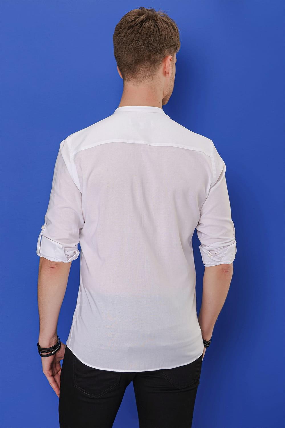G 1530 Slim Fit Beyaz Spor Gömlek