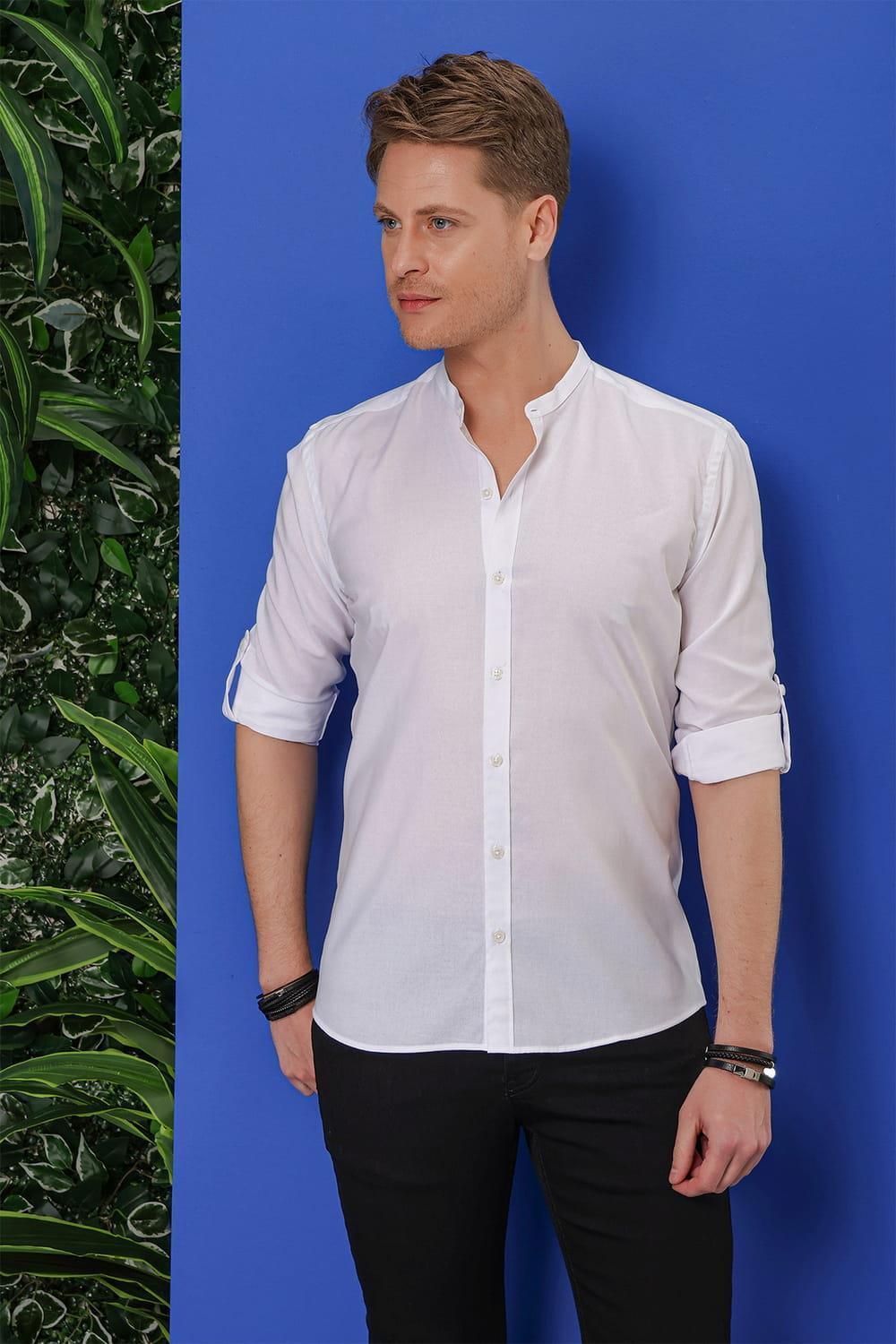 G 1530 Slim Fit Beyaz Spor Gömlek
