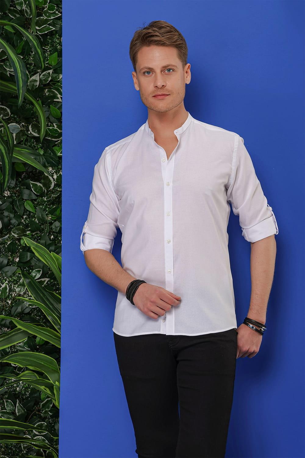 G 1530 Slim Fit Beyaz Spor Gömlek