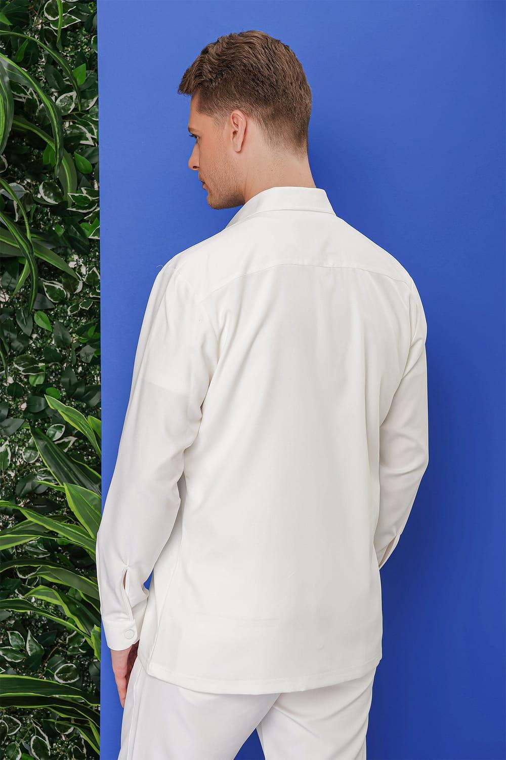 G 1534 Slim Fit Ekru Klasik Gömlek