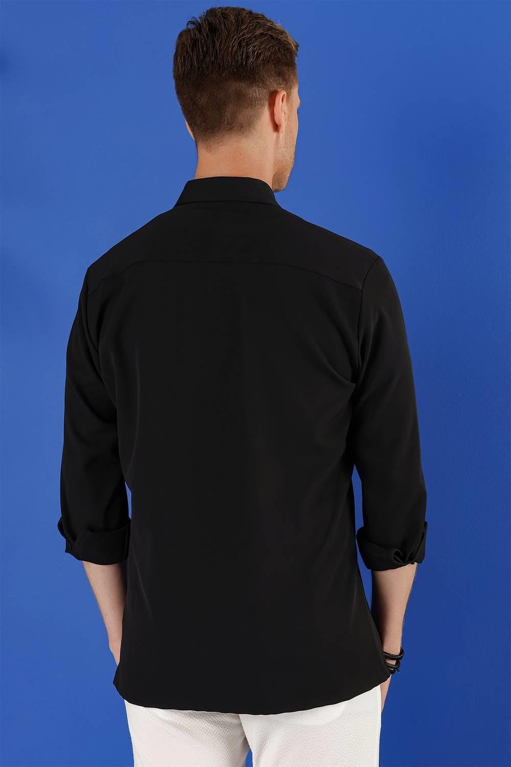 G 1534 Slim Fit Siyah Klasik Gömlek