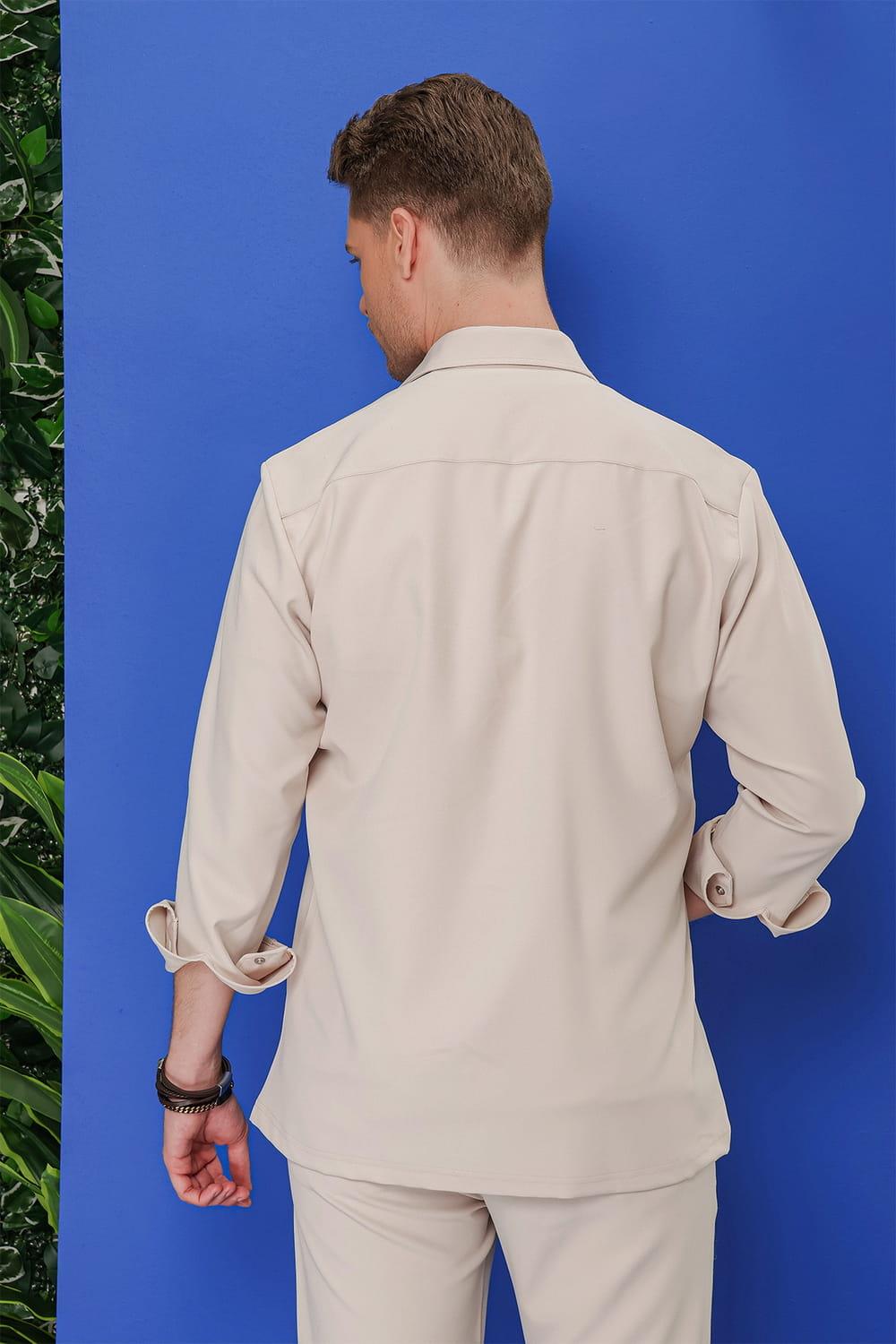 G 1534 Slim Fit Taş Klasik Gömlek
