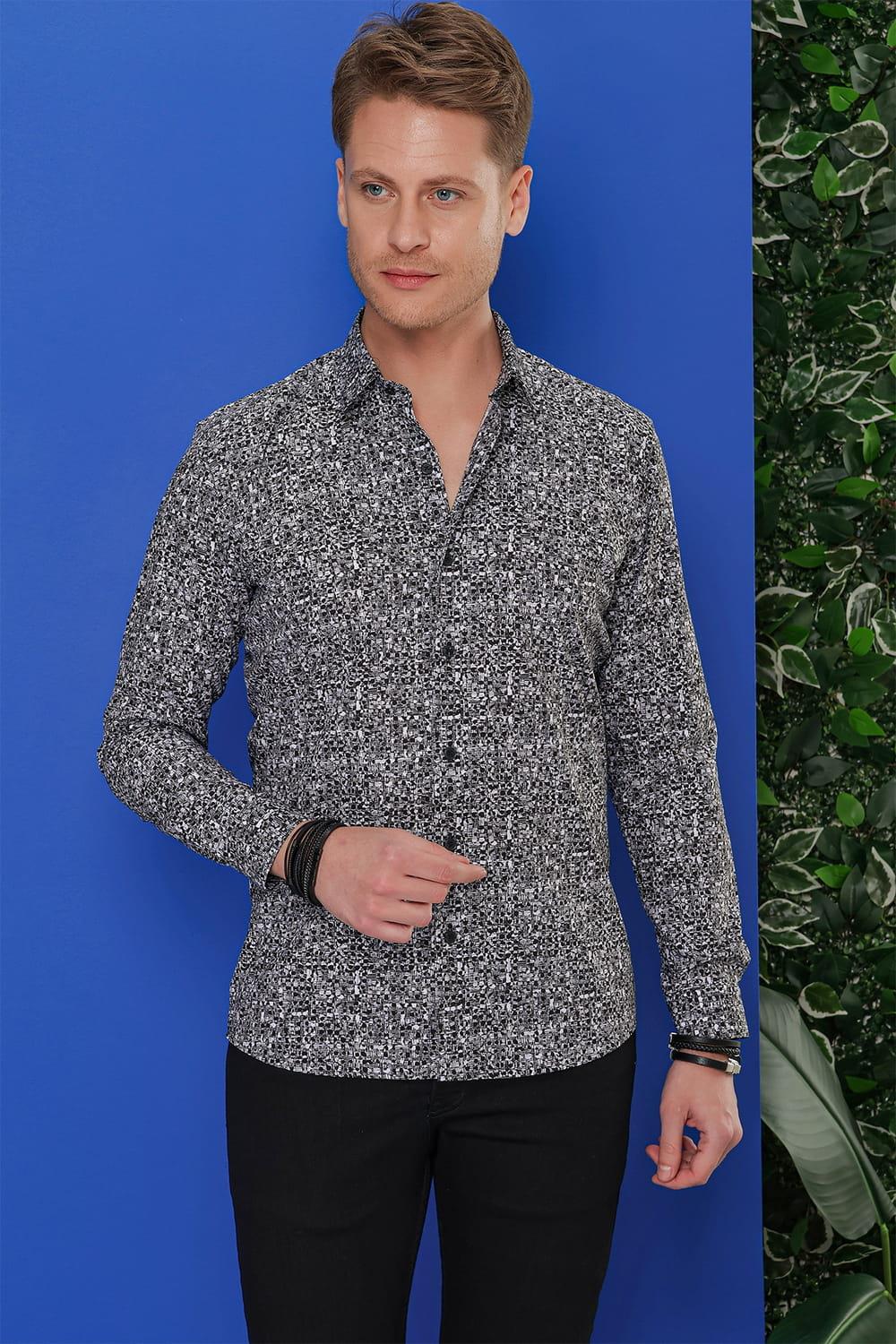 G 1541 Slim Fit Siyah Klasik Gömlek