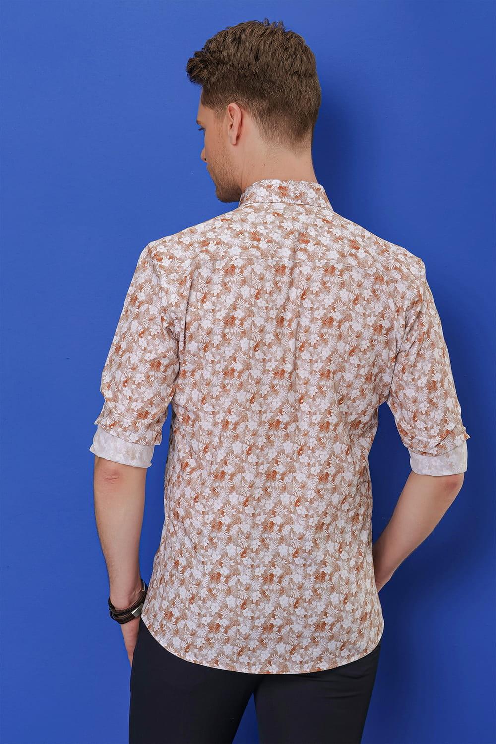 G 1542 Slim Fit Taba Klasik Gömlek