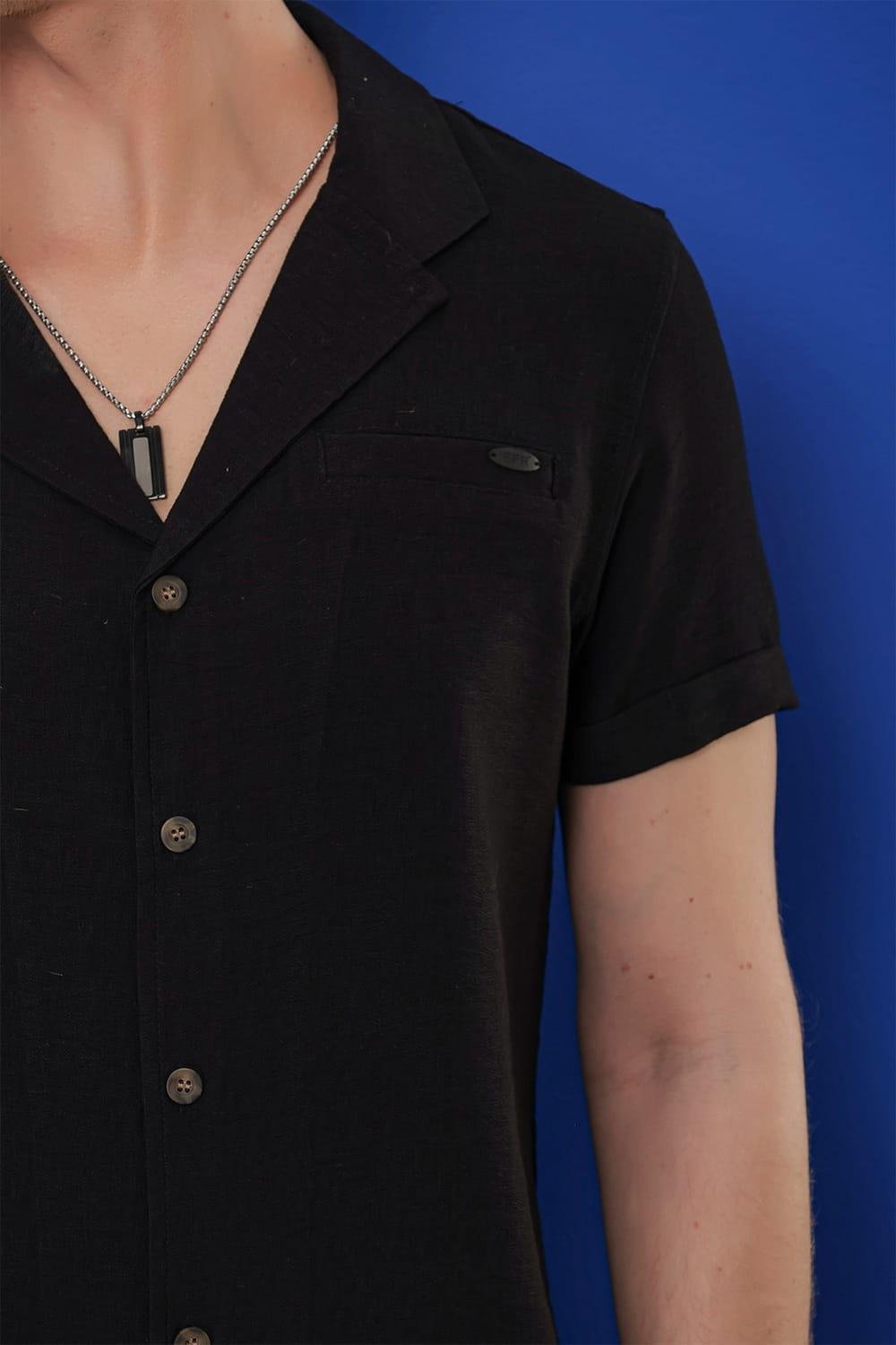 G 1549 Slim Fit Siyah Klasik Gömlek