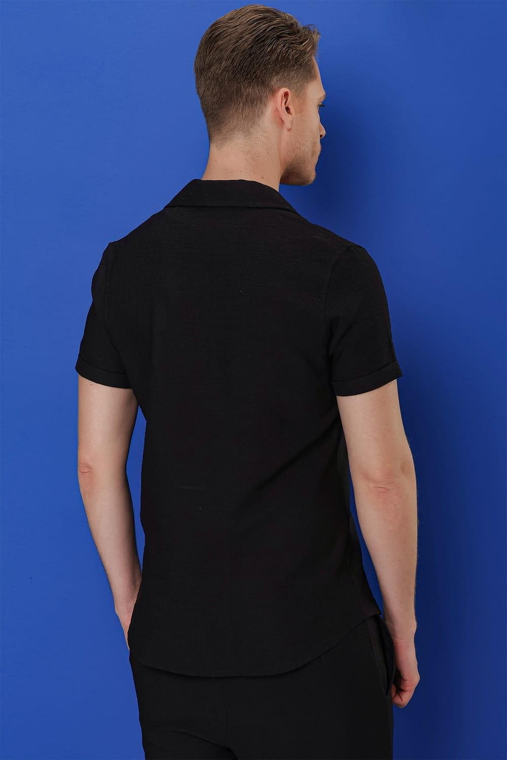 G 1549 Slim Fit Siyah Klasik Gömlek