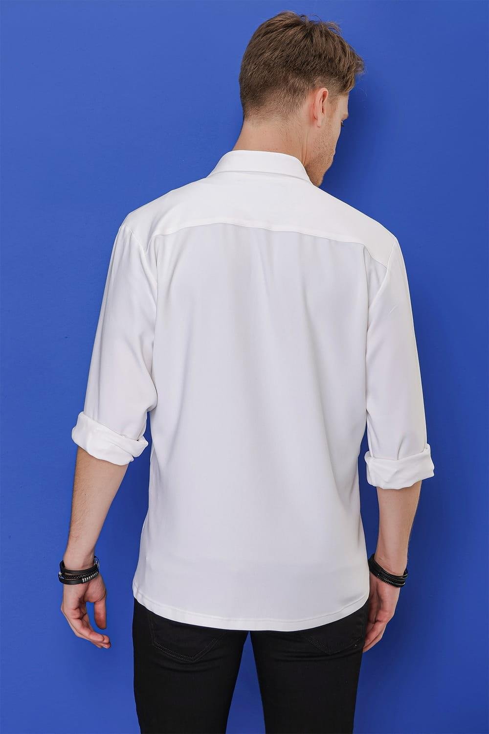 G 1551 Slim Fit Beyaz Klasik Gömlek