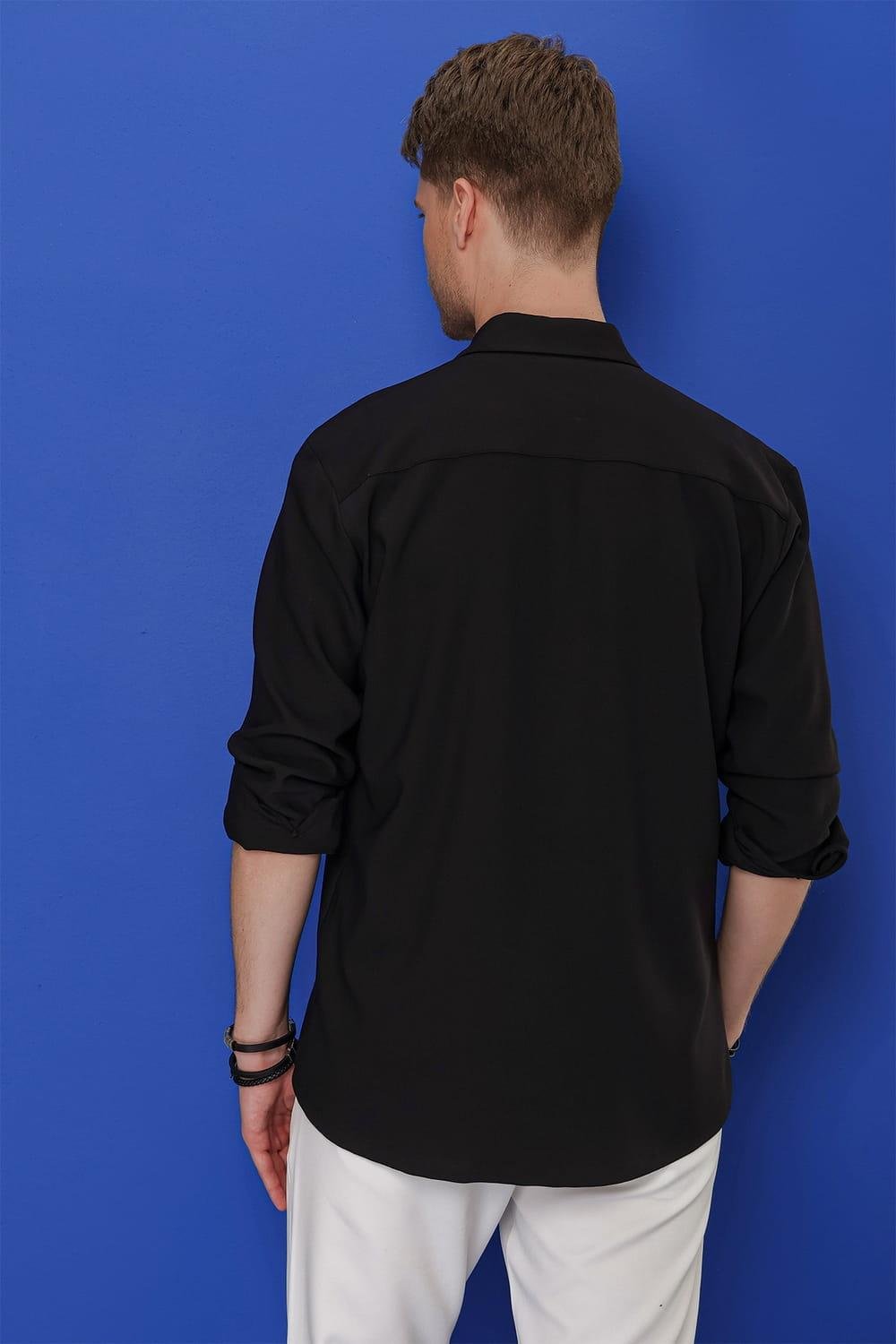 G 1551 Slim Fit Siyah Klasik Gömlek