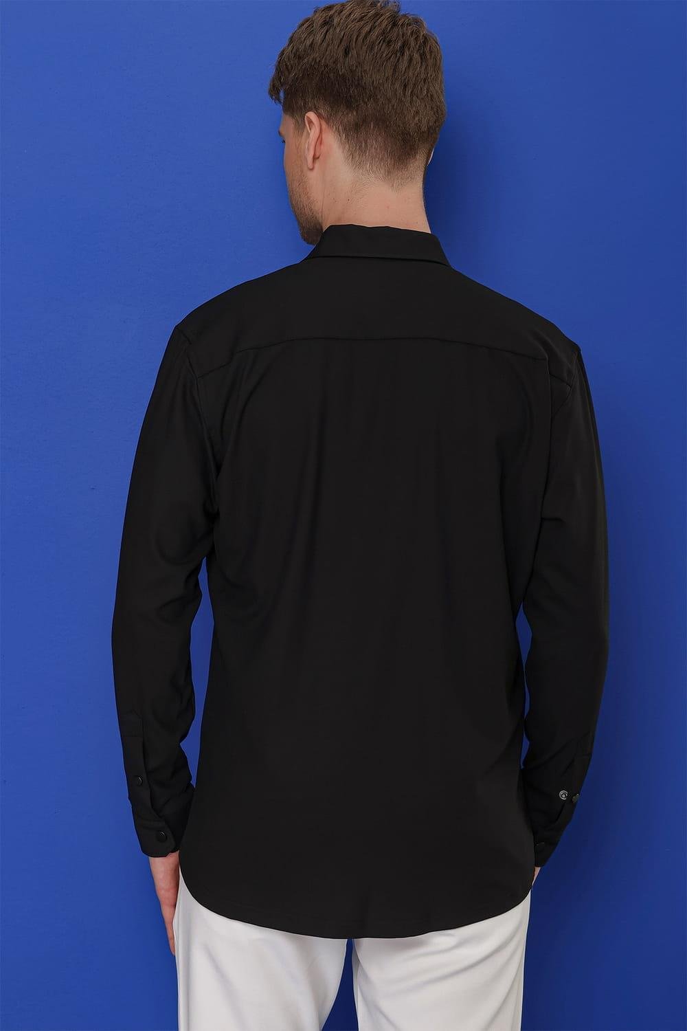 G 1552 Slim Fit Siyah Klasik Gömlek